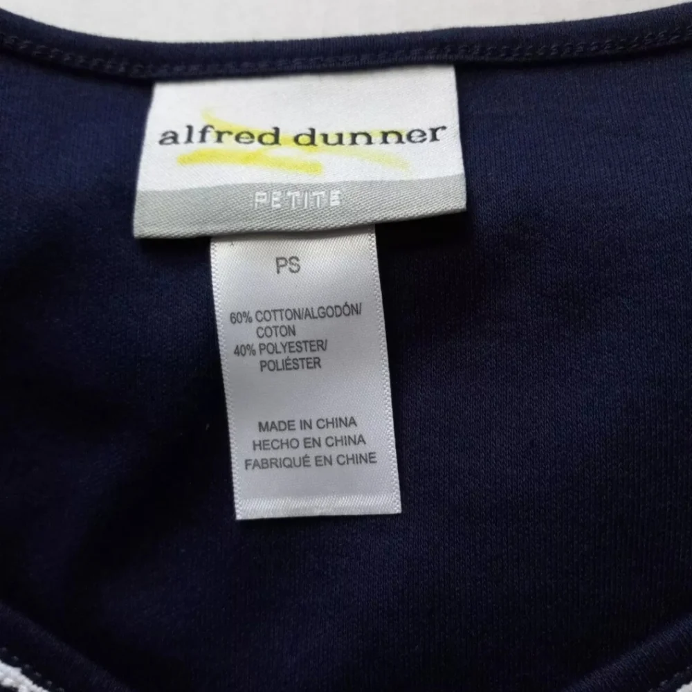 Alfred Dunner Size PS Navy Anchors Away Short Sleeve Top $22 - Picture 6 of 7